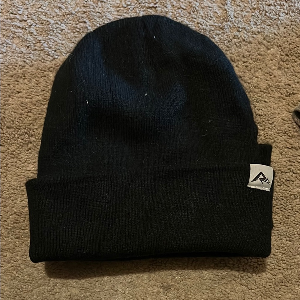 Black Knit Beanie Hat